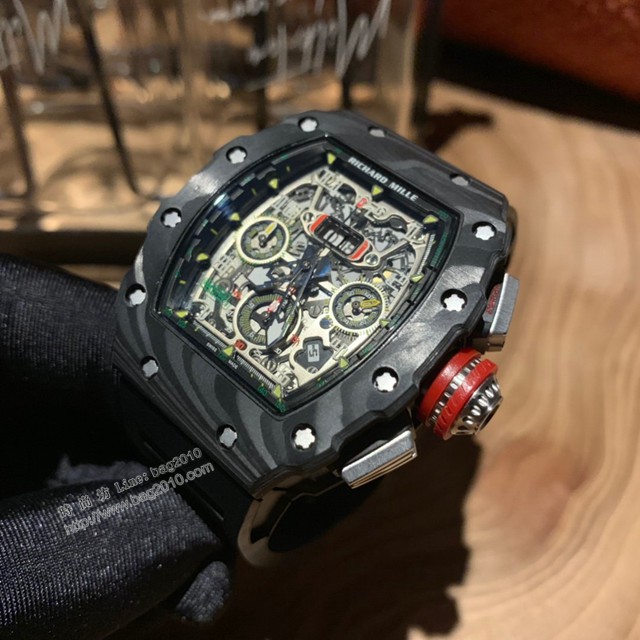 理查德米勒RICHARD MILLE RM011-FM頂級碳纖維殼套男士腕表  gjs2156
